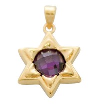 Star of David Pendant with center Amethyst
